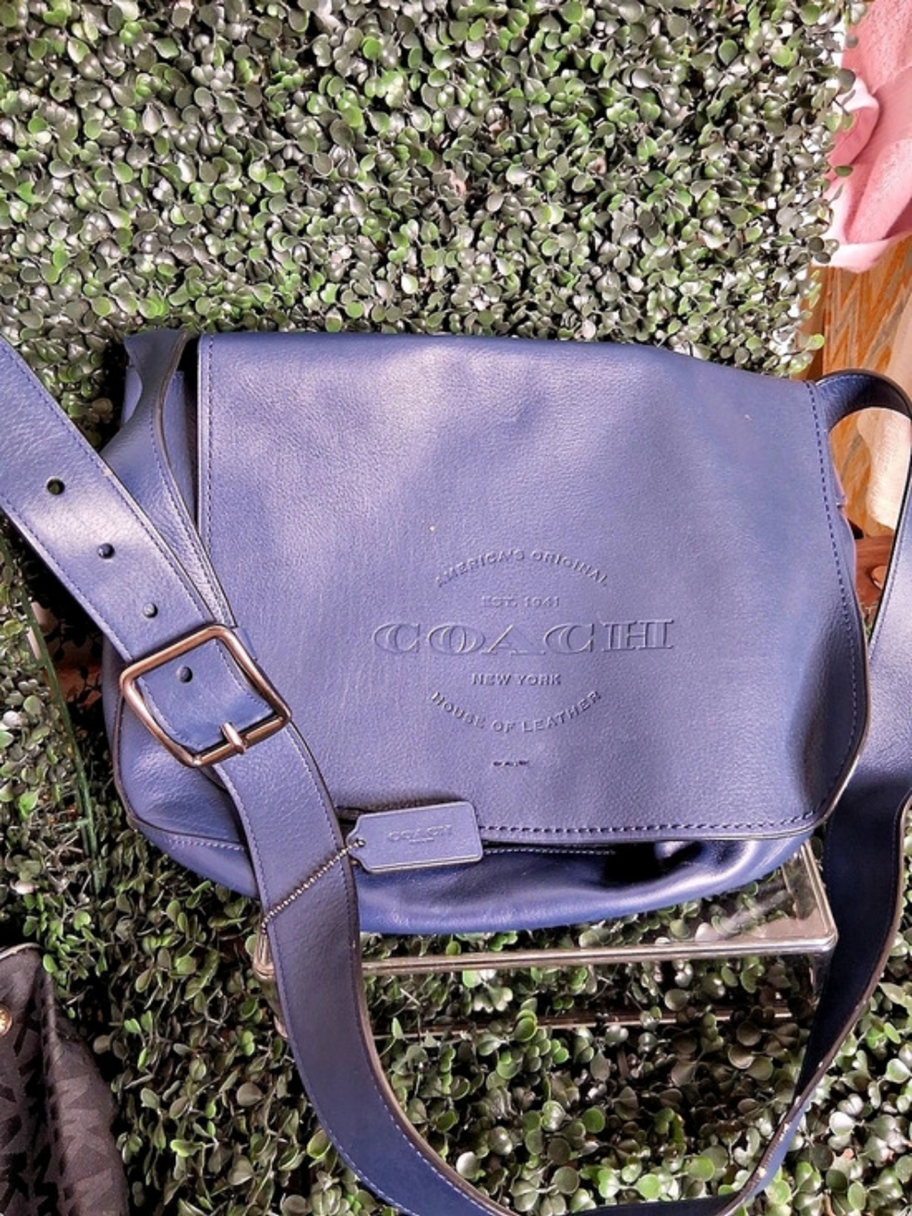 Coach Blue Leather Messenger Crossbody Bag F36778